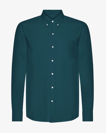 Organic Button Down Shirt - Ocean Green L