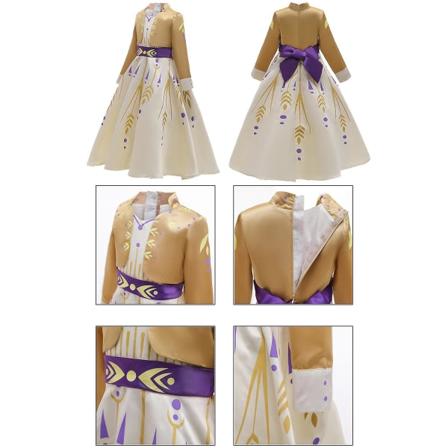 Disney Prinsesse Elsa Vinterkjole Piger Langærmet Frozen 2 Halloween Kostume Børn Askepot Rapunzel Tiana Mulan Anna 02 140cn