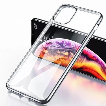 Iphone 13 Pro Max Skal Transparent Med Elektroplätering Runt Kam Transparent One Size