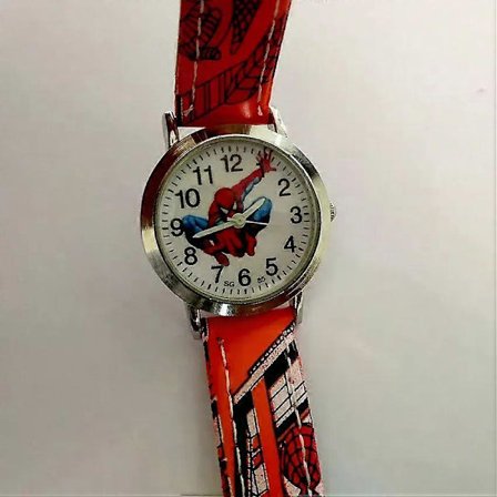 Söt Tecknad Klocka Barnklocka Pojke Födelsedagspresent Läder Quartz Klocka