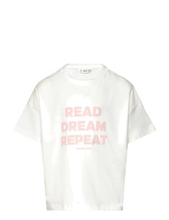 Short-Sleeved Printed T-Shirt White Mango