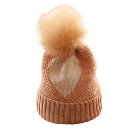 Söt avslappnad barnkärlek stickad mössa söt stickad mössa med tofs stickad mössa höst och vinter