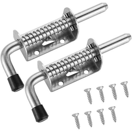 2-pack spärrar garageportlås grindlås skjul dörrlås fjäderlås 304 rostfritt stål bultar skjutdörrar grindar 128mm
