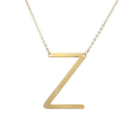 Halsband med stort initialhänge i guldpläterat rostfritt stål