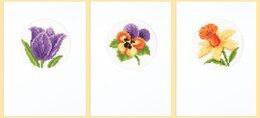 Karten Frühlingsblumen 3-er Pack - Vervaco