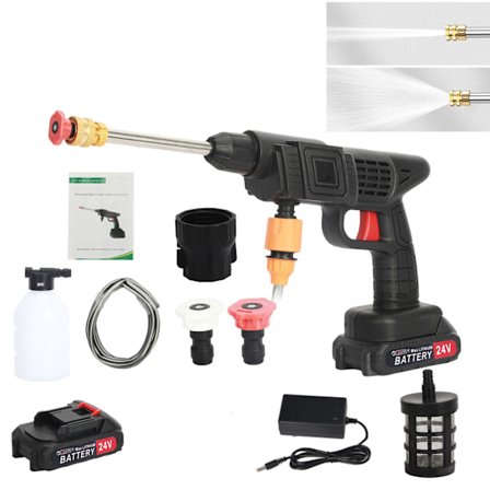 2 batterier bærbar ledningsfri bil højtryksrenser vandstråle