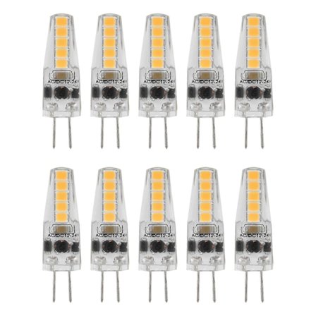 10 stk. G4 LED-pærer 3000K Varmt Hvidt Lys Dæmpbar G4 Bi-pin LED-pære 2W svarende til 2000lm Lysstyrke AC 12V-24V G4 Pærer Udskiftning