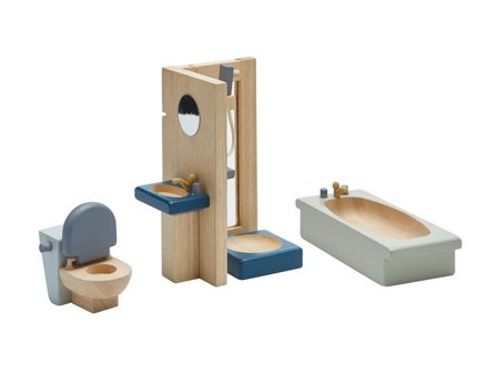 Dockhusmöbler badrum - Lyreco - Skola och förskola - Lekmaterial - Dockhus, bondgård och lekhus