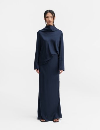 Ahlvar Gallery Ayumi Silk Blouse - Navy - XL