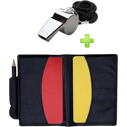 Golf Fodboldssæt - Metalfløjte med dommerkortsæt, dommerkort til fodbold, ideelt dommersæt til sport