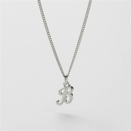 B Vintage Letter Halskette - STERLINGSILBER