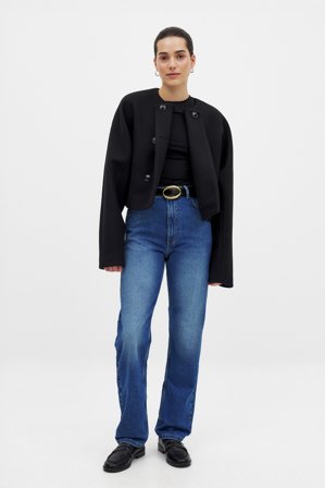 Claire Rose x NA-KD gerade geschnittene Jeans - Jeans mit geradem Bein - Blau - EU 40