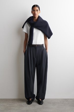 COS Women's Cotton V-Neck T-Shirt in White