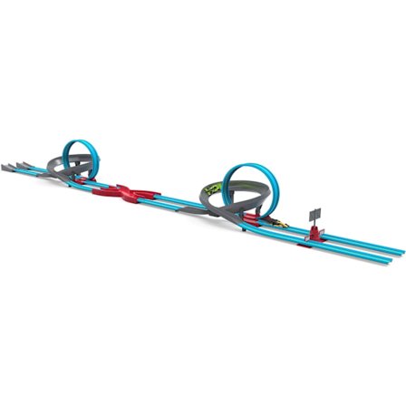 Lekesett - Stor Turbo Dash – 28 deler Dragssett med sløyfer og 2 tilbaketrekksbiler – Løpebaner og leker