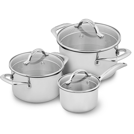 SCANPAN Grytesett STS 3 deler 1,8l/3,4l/4,8l rf stål
