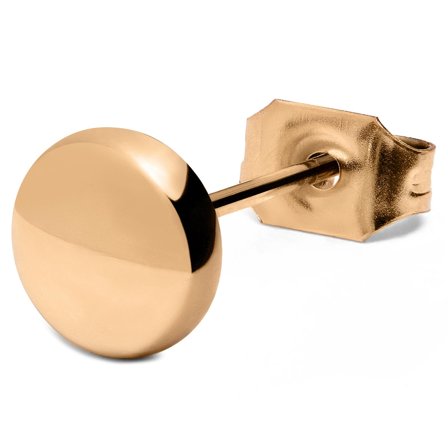 6mm Rosenguldfarvet Button Stud Ørering til mænd - Ørestikker