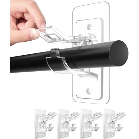 4-pakning gardinstangbraketter uten boring selvklebende stangbraketter multifunksjonelle spikerfrie selvklebende gardinstangkroker gardinoppheng 
