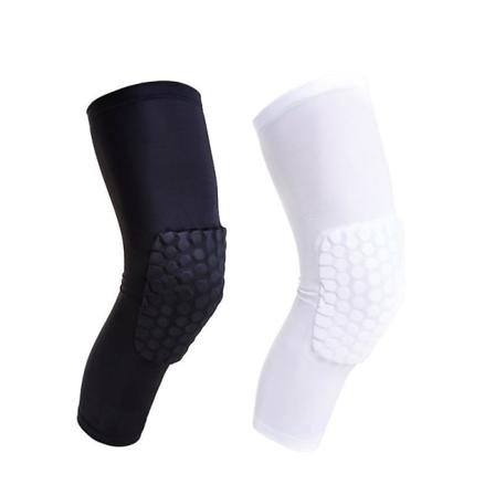 Ett par Basket Honeycomb Anti-slip knäskydd Unisex sportutrustning (vit-XL)