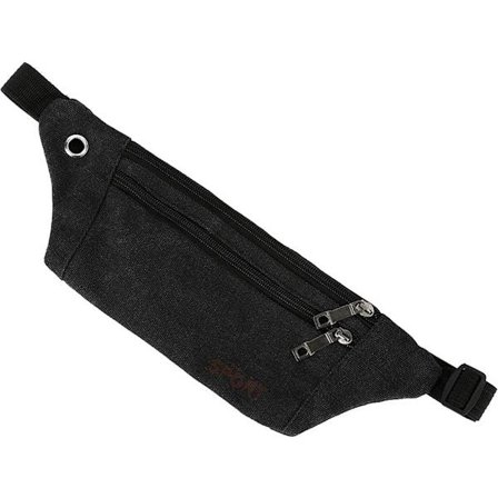 Sportig midjeväska I Löparbälte I Magväska I Crossbody-väska I med telefonhållare & kabelöppning I Löparväska I Unisex I Svart