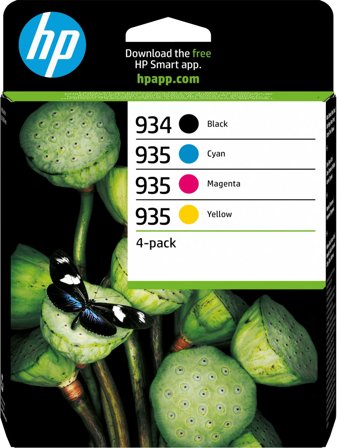 HP 934 svart/935 cyan/magenta/gul 4-pack originalbläckpatroner, 195122352257