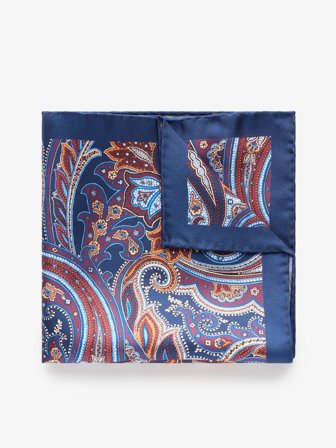 John Henric Men's Blå Lommetørkle Paisley Size Onesize