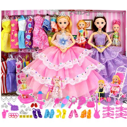 Barbie docka kostym presentset prinsessa bröllopsklänning barnleksak docka