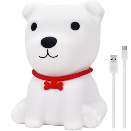 Børnenatlampe, Hvalpe Silikone Natlampe, 7 Farveskiftende Børnehave Natlampe, Børneværelse, Drenge Piger Småbørn Børn (Hund)