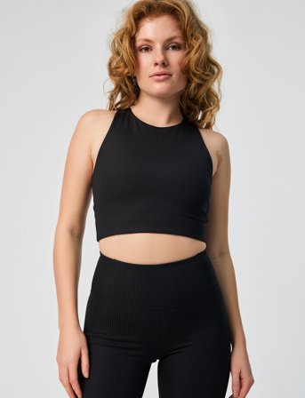 Girlfriend Collective Rib Dylan Bra - Black - XS