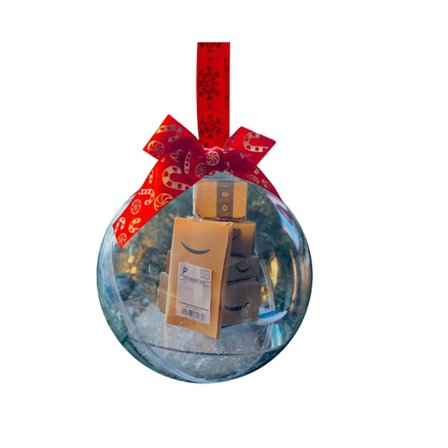 Sjove mini-pakker klare ornamenter kugle, 3,5in/90mm juletræ dekoration PVC håndværk gaver til nytårsgave ferie ferie bryllup fest H