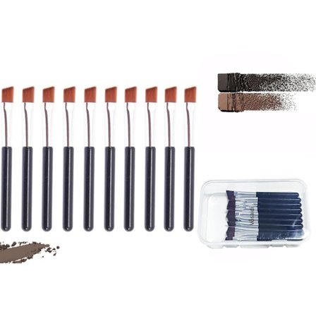 Vsaidi Premium Kvalitets Vinklet Bryn Børste - Øjenbrynsbørste til Pudder, Creme, Gel og Voks