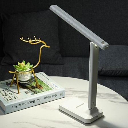 LED skrivbordslampa dimbar USB uppladdningsbar lampa hopfällbar belysning vit