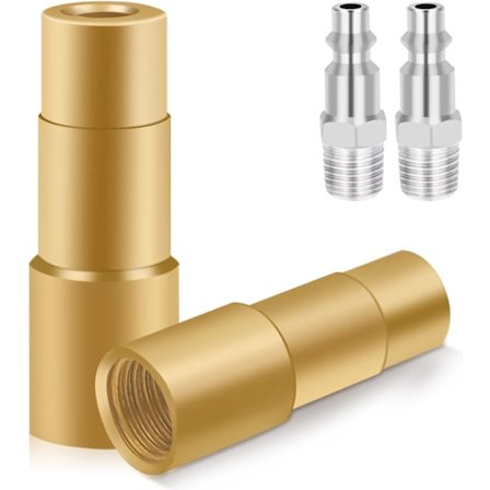 SAFELIFE luftchuck för cykeldäck Presta ventil raka däckchuckar Öppet flöde luftchuck med 1/4" NPT (2-pack)