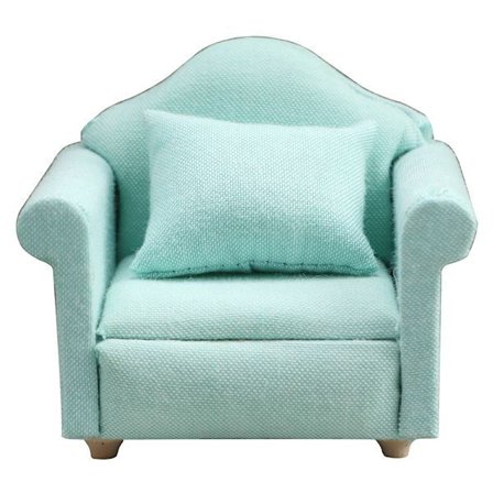 Fåtölj i lantlig stil mini soffa dockskåp miniatyr soffa och set trämöbler simuleringsmöbler flickors favoritgåva Ren grön