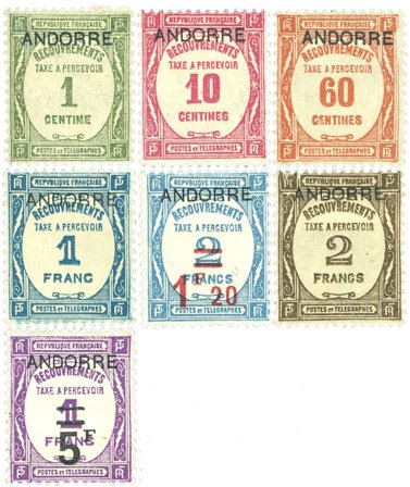 Fransk Andorra 1931-32 - YT TX9-15 - Ubrugt