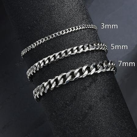 5mm Nytt trendigt kubansk kedja män armband klassiskt rostfritt stål bredd kedja armband för män kvinnor smycken gåva