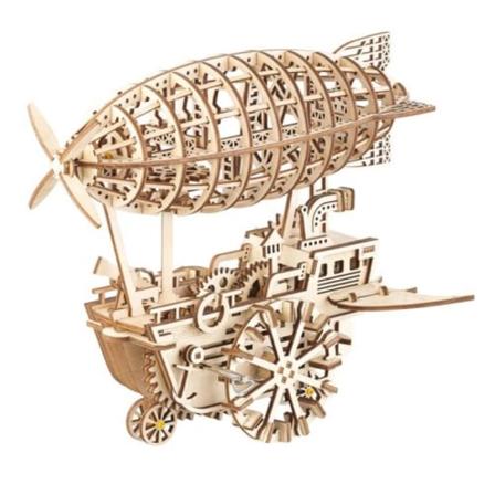 Trä 3D mobil modell Steampunk luftskepp 25 x 30 cm - 349 stycken