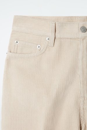 COS Sztruksowe Jeansy „Tide” Z Szerokimi Nogawkami in Beżowy