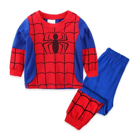IC 2-pack Spiderman Pyjamas Barn Super Mjuk T-shirt Byxor B 110CM