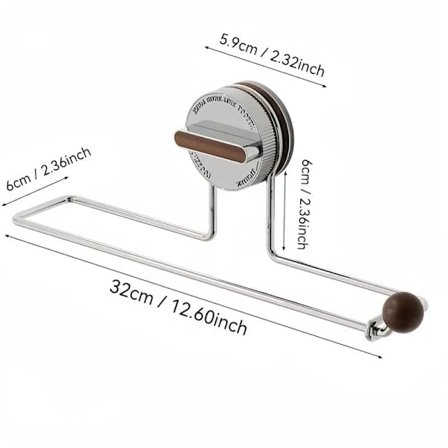 Borefri Sugekop-Holder til Køkkenrulle | Uden Boring – Monteringsfri Papirrulleholder | Til Håndklæder, Plastfolie & Toiletpapir_TF_TF