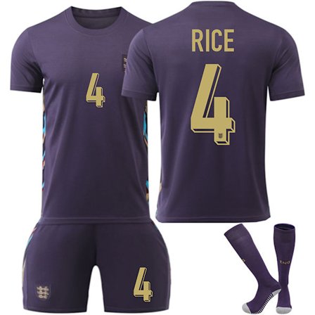 2425 England away dark blue No. 4 Rice football style football uniform suit adult children size