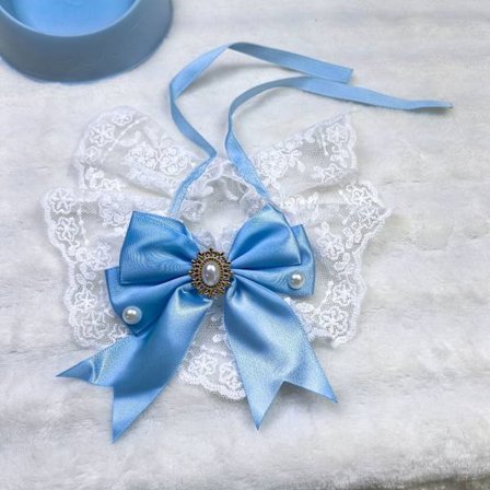 Stor rosett serie husdjur scarf pärla bröllopsklänning haklapp katt hund halsband söt bomull spets fluga