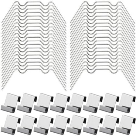 100 st Växthusglasclips Inkluderar 50 st W Typ Rostfria Växthusklämmor och 50 st Z Typ Växthusglasklämmor/NC/