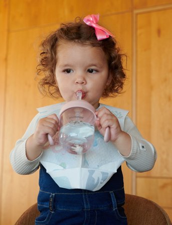 Mininor Straw Bottle Tritan - Pink - 6 M