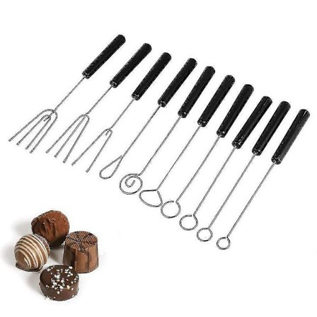Chokolade Gaffel, 10 Stykker Chokolade Gaffel DIY Bagning Rustfrit Stål Chokolade Dyppe Gaffel Sæt
