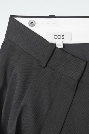 COS Women's Slim Tailored Wool-Blend Trousers in Black