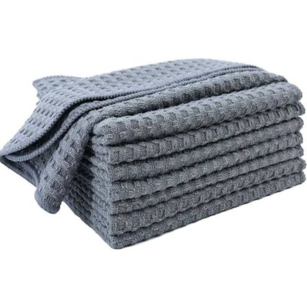 (Harmaa 30x30 cm) 8 Ultra Premium Mikrokuitu Keittiöpyyhettä - Käsi-/Astiapyyhkeitä - Hunajakennokangas