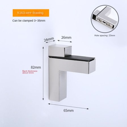 Glashyllklämma Glashyllstöd DULL 2 DULL 2