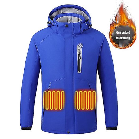 Opvarmet jakke til mænd, 8 varmezoner, varm udendørsjakke