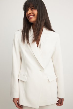 NA-KD Fitted Blazer - Skræddersyet blazer - Hvid - EU 38
