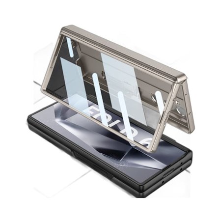 Skyddande fodral med skärmskydd för Samsung Galaxy Z Fold 6, ultratunt och smalt PC-skyddsfodral med stöttåligt skydd och osynligt